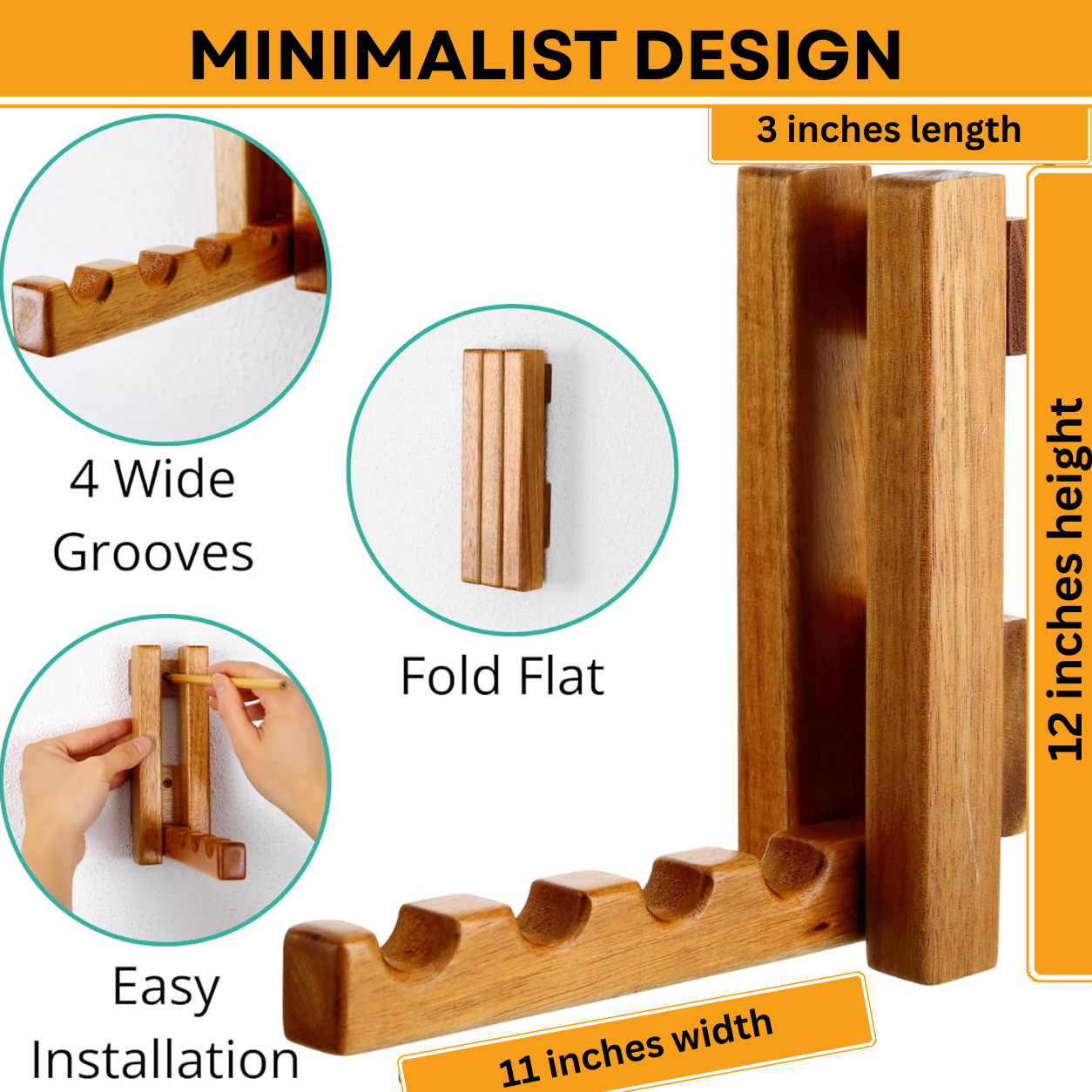 Foldable Wooden Wall Mounted Clothes Hanger Rack – Space Saving Solid Wood Laundry & Closet Organizer