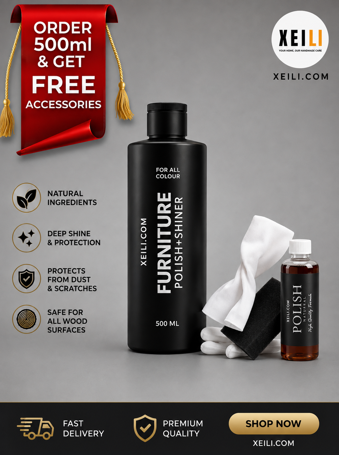POLISH+SHINER KIT 300ML